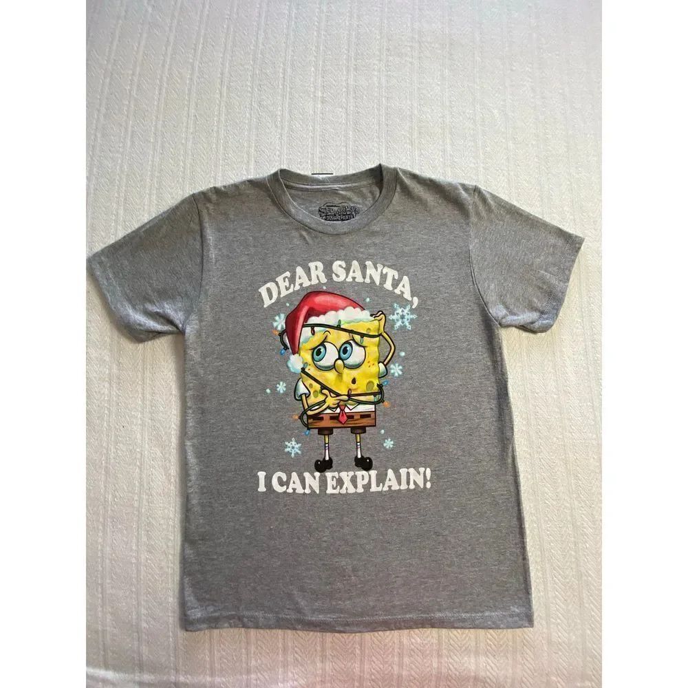 Nickelodeon SpongeBob SquarePants Boy’s Medium “Dear Santa I can Explain” Tshirt